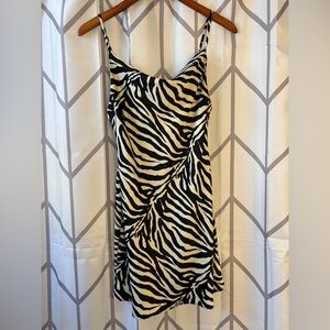 Urban Outfitters Black and White Zebra Midi Dress